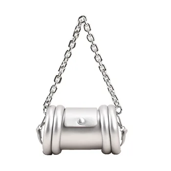 2023 Модная сумка через плечо с цепочкой, нишевый дизайн, серебристая женская сумка