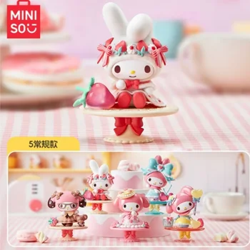 Miniso Blind Box Подлинная серия Sanrio Melody Afternoon Tea Hand Do 12cm Tide Play Милое кукольное украшение из ПВХ Подарок девушке на День рождения