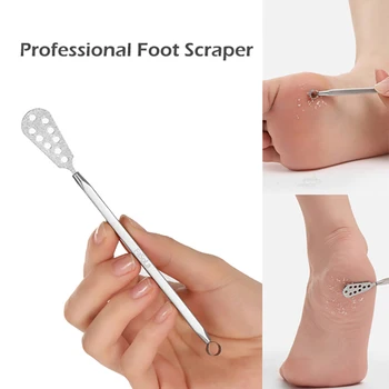 Профессиональный скребок для ног из нержавеющей Стали 1ШТ, Скребок для педикюра, портативный отшелушивающий инструмент