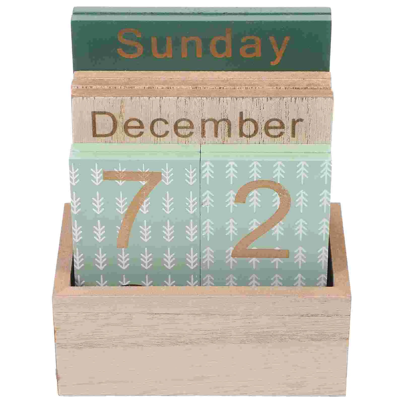 Деревянный календарь с указанием даты месяца, мини-украшения, настольный блок для планирования рабочего времени, офисные календари