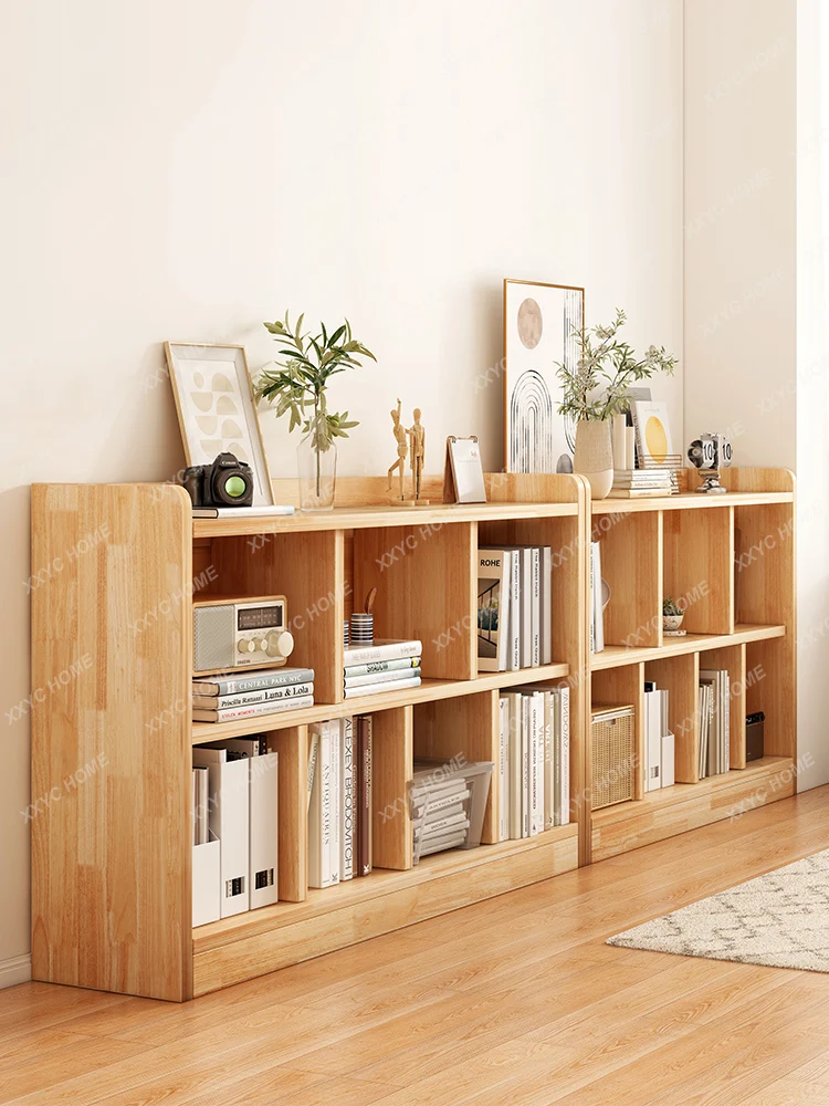 Книжный шкаф из массива дерева, простой шкафчик, книжная полка и стеллаж для хранения в гостиной
