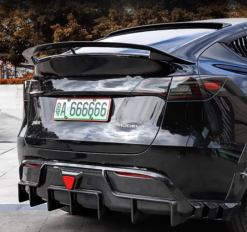 Краска ABS Black Carbon для Tesla Model Y 2020 2021 2022 2023 Кромка крыла, задний спойлер багажника