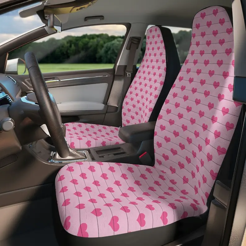 Эстетичный Розовый чехол для сиденья для Женщин, Розовые Эстетичные Чехлы для Автокресел для автомобиля, Подарок Водителю автомобиля для Нее, Ковшеобразный чехол для сиденья,