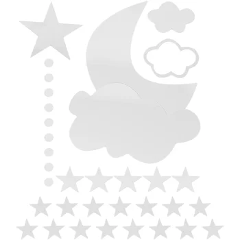 1 Комплект Настенных Наклеек с Лунным Облаком, Износостойкая Акриловая Наклейка на стену, Декор стен комнаты, спальни