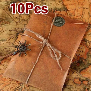 10 шт./лот, винтажный бумажный конверт в старинном стиле, коричневая Крафт-упаковка для ретро-открытки, пригласительного билета, небольшого подарочного письма.