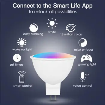 10ШТ Tuya Smart Homekit WiFi MR16 Умная светодиодная лампа 12V RGBCW с регулируемой яркостью Siri Голосовое управление 5 Вт Точечная подсветка с изменением цвета