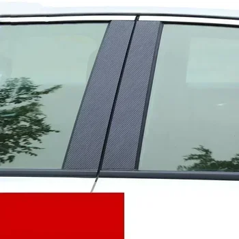 12шт Черная отделка автомобильных стоек из углеродного волокна для хэтчбека Toyota Auris (Тайвань) 2018 2019 2020 Наборы наклеек на двери и окна автомобиля