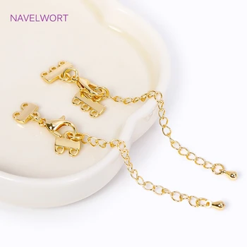 2/3-нитные латунные застежки-лобстеры из 18-каратного золота с удлинительной цепочкой для браслета, ожерелья своими руками, принадлежностей для изготовления ювелирных изделий.