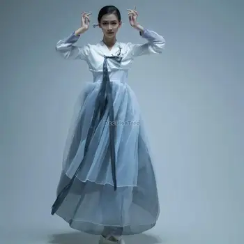2023 новое классическое традиционное корейское танцевальное платье для выступлений, танцевальный костюм супер феи, женское повседневное платье ханбок s695