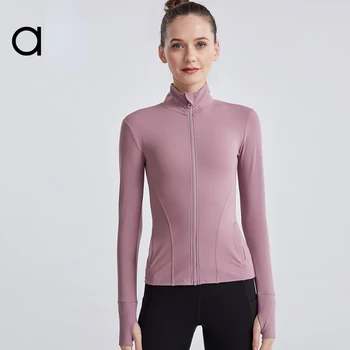 2023 Осень / Зима, новое пальто для йоги, женский спортивный топ с карманом на молнии, куртка для бега и фитнеса