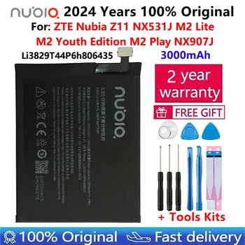 2024 Года 100% Оригинальный Аккумулятор 3000 мАч Li3829T44P6h806435 Для ZTE Nubia Z11 NX531J M2 Lite M2 Youth Edition M2 Play NX907J