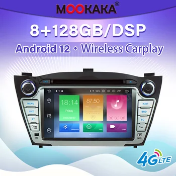 8 + 128 ГБ беспроводной Carplay GPS для Hyundai IX35 TUCSON 2009-2015, мультимедийный плеер Android 12, стереосистема с автоматическим экраном, головное устройство