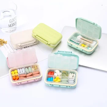 8 сеток, отдельный контейнер-органайзер, дорожная коробочка для таблеток с уплотнительным кольцом, Маленькая коробочка для таблетированных лекарств, коробка для хранения аптечки.
