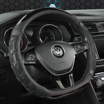 D-Образная Крышка Рулевого Колеса Автомобиля Для VW Jetta 6 2017-2021 Golf 7 Scirocco Bettle 2012-2021 Tiguan 2019 2020 Автоаксессуары