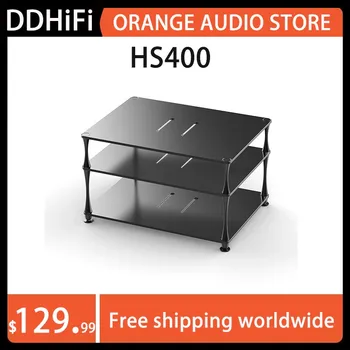 DD ddHiFi HS400 Алюминиевая стойка HiFi для настольных аудиоустройств, Держатель для хранения настольного ЦАП-усилителя, Черный и серебристый
