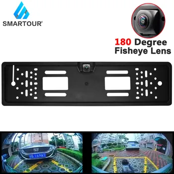 Fisheye 180 ° HD Рамка Европейского автомобильного номера, рамка номерного знака, Камера заднего вида, камера ночного видения, камера парковки заднего хода, Автоаксессуар