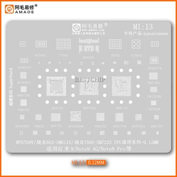MI13 Трафарет для Реболлинга BGA Для Xiaomi Redmi 9 Note9 CPU PM6350 PM4250 SM7225 MT6769V MT6358VW PM7250B WCN3991 77040 78190 PA IC