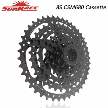 SUNRACE CSM680 8-Ступенчатая Кассетная Звездочка для Горного Велосипеда 42T Серебристый Велосипед Свободного Хода 40T для Велосипедных Запчастей SHIMANO SRAM
