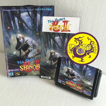 Super Shinobi II с коробкой и ручным картриджем для 16-битной игровой карты Sega MD MegaDrive Genesis System