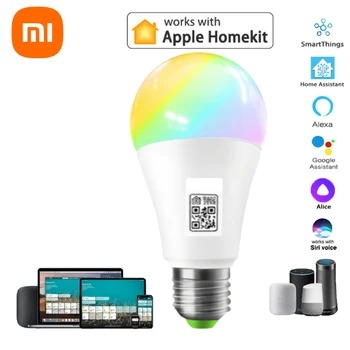 Xiaomi Homekit LED Smart WiFi Лампочка Siri Voice APP Control RGB Ночник Для Apple Home Kit Через приложение Alexa Google Home