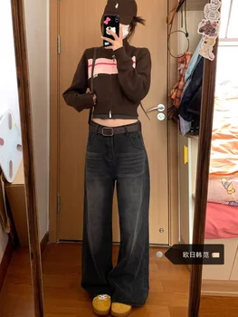 Y2k Широкие джинсы Женская Корейская мода Harajuku Мешковатые джинсовые брюки Негабаритная Уличная одежда Винтажные Весенне-осенние повседневные брюки