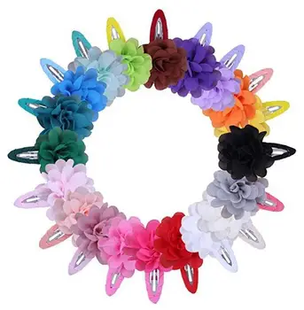 Yundfly 10 шт./лот, 22 цвета, мини-шифоновые заколки для волос в цветочек для маленьких девочек, Милые Детские Заколки для волос, Подарок на День рождения, Аксессуары для волос