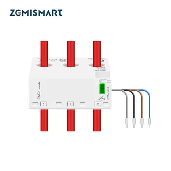 Zemismart Tuya Zigbee WiFi, 3-фазный счетчик энергии, Мониторинг мощности, измерение потребления в режиме реального времени, 63A Smart Life App Control