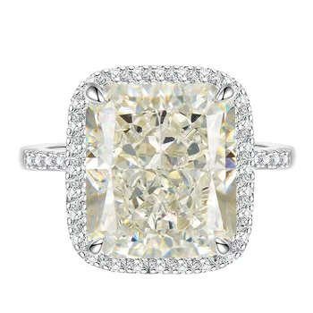 ZOCA Jewelry Новое кольцо из стерлингового серебра 925 пробы с высокоуглеродистым бриллиантом белого G-цвета Кольцо 12*14 Тонкой огранки в виде ледяного цветка для женщин