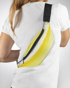 Абстрактная серо-желтая текстура, мужская и женская поясная сумка, поясная сумка, кошелек, большая поясная сумка для телефона, водонепроницаемые набедренные сумки типа 