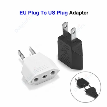 Адаптер Питания из США Евро-Европейский Адаптер для путешествий из ЕС В США Американский 2-Контактный Преобразователь Переменного Тока Типа A Plug Adapter Электрические Розетки Розетка