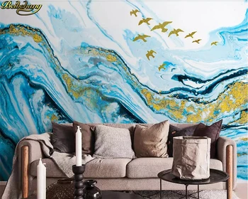 бэйбехан Пользовательские фотообои фреска синий хайна Байчуань мраморный узор ландшафтное оформление живопись обои домашний декор