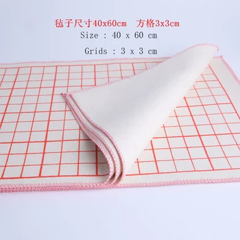 Войлочный коврик для рисования китайской каллиграфии, бумага для рисования Сюань Войлочный настольный коврик для начинающих каллиграфов кистью с сетками 40x60 см