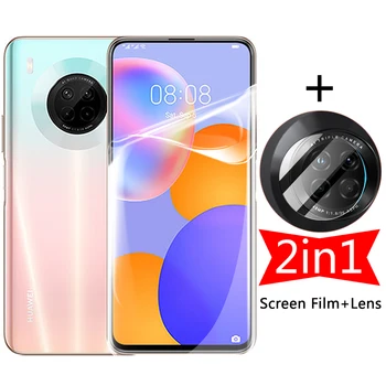 Гидрогелевая пленка для экрана 2 в 1 для Huawei Y9a Y9s 2020 Y9 Prime 2019 Y9 a s 9a 9s + Защита объектива камеры Без защитного стекла