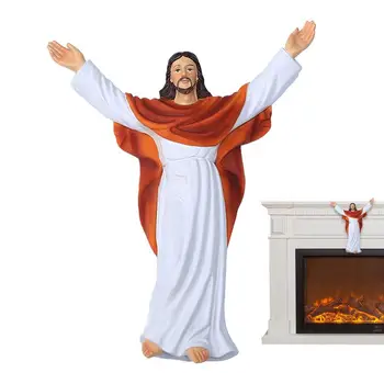 Декоративная Смола Статуя Иисуса Христа Фигурка Воскресения Автоукрашение Статуя Христианского Святого Праздничный Подарок