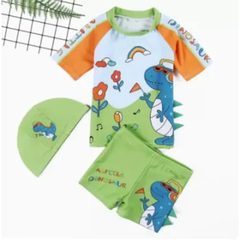 Детский купальник для мальчиков, костюмы-двойки с буквенным принтом динозавра, 3 шт., детские пляжные шорты с героями мультфильмов, детские купальники для мальчиков, костюм для серфинга