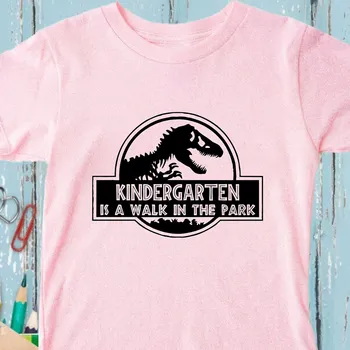 Детский сад-это прогулка по парку с ревущими приключениями, динозавр, подходящая футболка на заказ для младших школьников на тему юрского периода