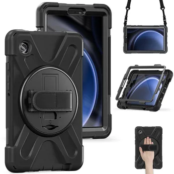 Детский Чехол Для планшета Samsung Galaxy Tab A9 2023 Case 8,7-Дюймовый Противоударный Силиконовый Поворотный Ручной С Подставкой Для Sm-x110 X115