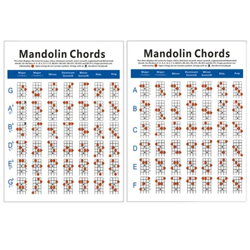 Диаграмма аккордов мандолины, схема аппликатуры, Схема упражнений, Руководство по тренировке аккордов на медной пластинке, таблица практики аппликатуры для