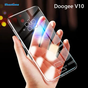 Для Doogee V10 Case Ультратонкий прозрачный мягкий чехол из ТПУ для Doogee V10 Couqe Funda 6,39 дюйма