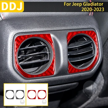 Для Jeep Gladiator 2020 2021 2022 2023 Аксессуары Отделка задней Воздуховыпускной панели салона автомобиля из углеродного волокна Наклейка для украшения