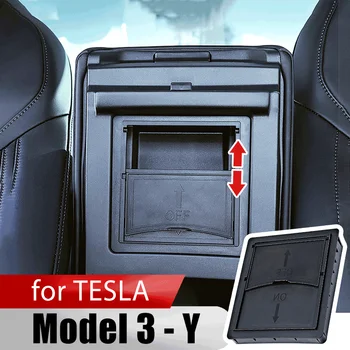 Для Tesla Model 3 2021 Коробка-органайзер для центральной консоли автомобиля, Подлокотник, скрытый ящик для хранения, Мини-чехол для спинки сиденья Tesla Model Y 2022