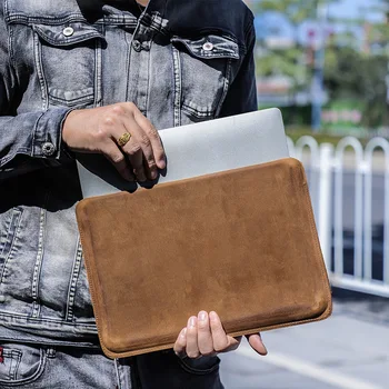 Защитный чехол для планшета для Нового Macbookpro с 14,2-Дюймовым Чехлом из Натуральной Кожи Apple Laptop Sleeve Luxury Business для Мужских Подарков