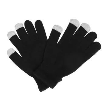 Зимние вязаные перчатки с утолщенным сенсорным экраном для пальцев, вязаные перчатки в подарок к Рождественским праздникам