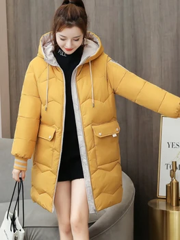 Зимняя куртка Женская Версия средней длины, утолщающее пальто Женское Комфортное модное пальто Женская зимняя куртка Живое изысканное пальто