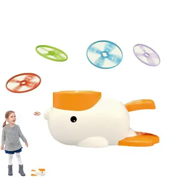 Игрушка для ловли летающего диска на открытом воздухе Поп-летающие игрушки для детей Набор игрушек для запуска летающей тарелки Интерактивный Дизайн Утки с 8