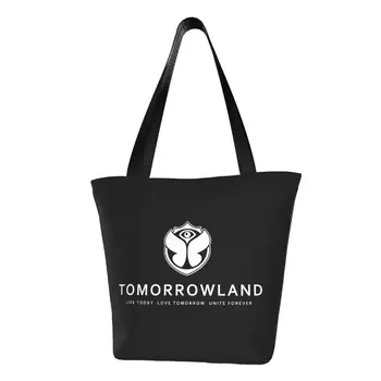 Изготовленные на заказ холщовые сумки для покупок Tomorrowland, Женские многоразовые сумки для покупок на бельгийском фестивале электронной танцевальной музыки