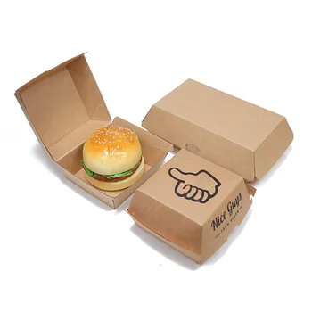 Индивидуальный продукт Биоразлагаемая Картошка фри в коробке для гамбургеров Упаковка с печатью на заказ Картонная Бумажная коробка для бургеров
