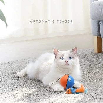 Интерактивная игрушка с кошачьим мячом, Котенок с мячом, Автоматический движущийся мяч, игрушка для кошек, Роботизированная игрушка для котенка, Движущаяся игрушка для кошек, Игрушка-скребок для кошек