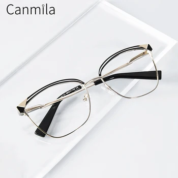 Классические квадратные деловые очки в металлической двухслойной оправе в стиле ретро, мужские и женские очки для близорукости BOM1147