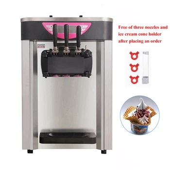 Коммерческая Мороженица Машина для приготовления мороженого из нержавеющей Стали Настольная Машина для производства йогуртового мороженого с тремя вкусами